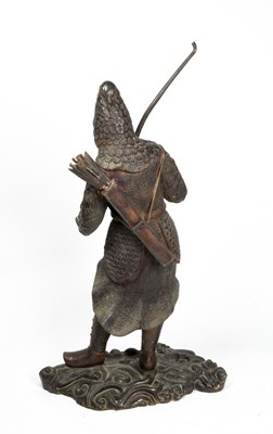 Lot 123 - A bronze sculpture of a Japanese warrior...