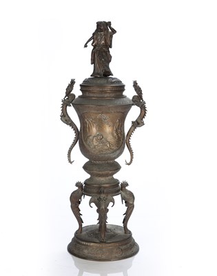 Lot 410 - Large bronze vase Japanese, 19th Century...