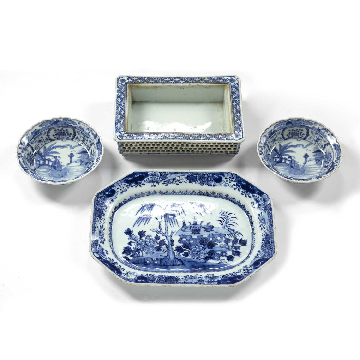 Lot 413 - Group of blue and white porcelain Chinese and...