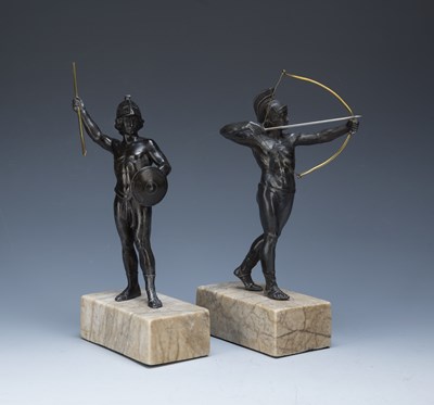 Lot 330 - Pair of Grand Tour style spelter figures circa...