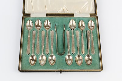 Lot 903 - A set of twelve Scottish silver tea spoons,...