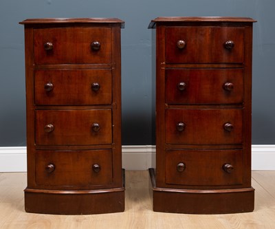 Lot 528 - A pair of Georgian bow fronted mahogany four...