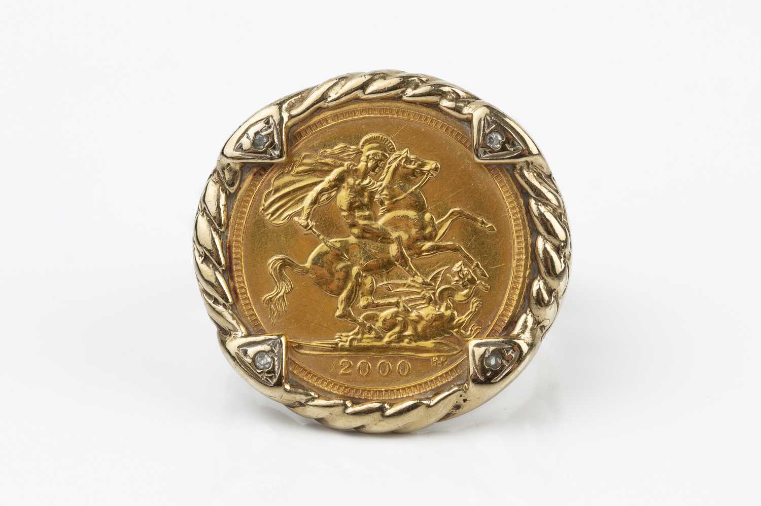 SOLD 9ct Yellow Gold Ring with 1912 Half Sovereign Coin