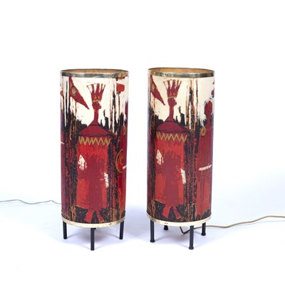 Lot 782 - Mid-Century School A pair of drum shaped floor...