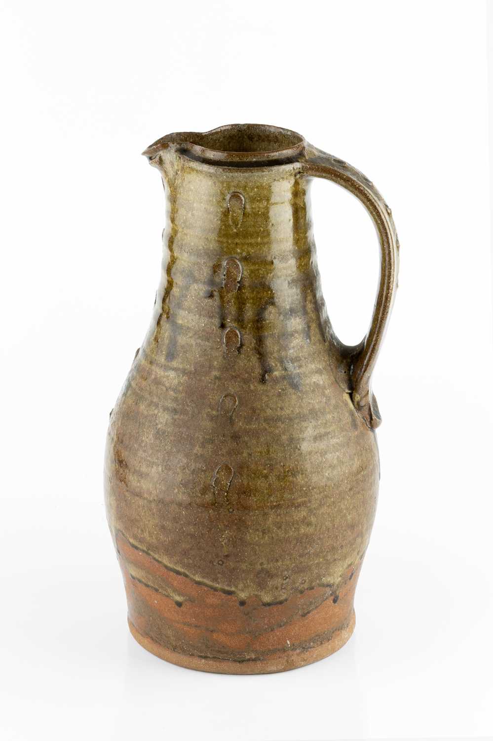 Lot 637 - Jim Malone (b.1946) Jug dark green ash glaze...