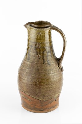Lot 637 - Jim Malone (b.1946) Jug dark green ash glaze...