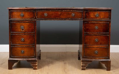 Lot 158 - A Georgian-style mahogany kneehole desk, with...
