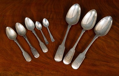 Lot 3 - A collection of silver cutlery, comprising;...