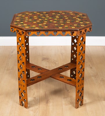 Lot 181 - A floral painted occasional table with trefoil...