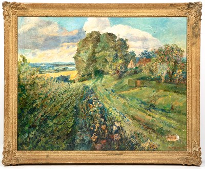 Lot 184 - Malcolm Milne (1887-1954) Country scene, oil...