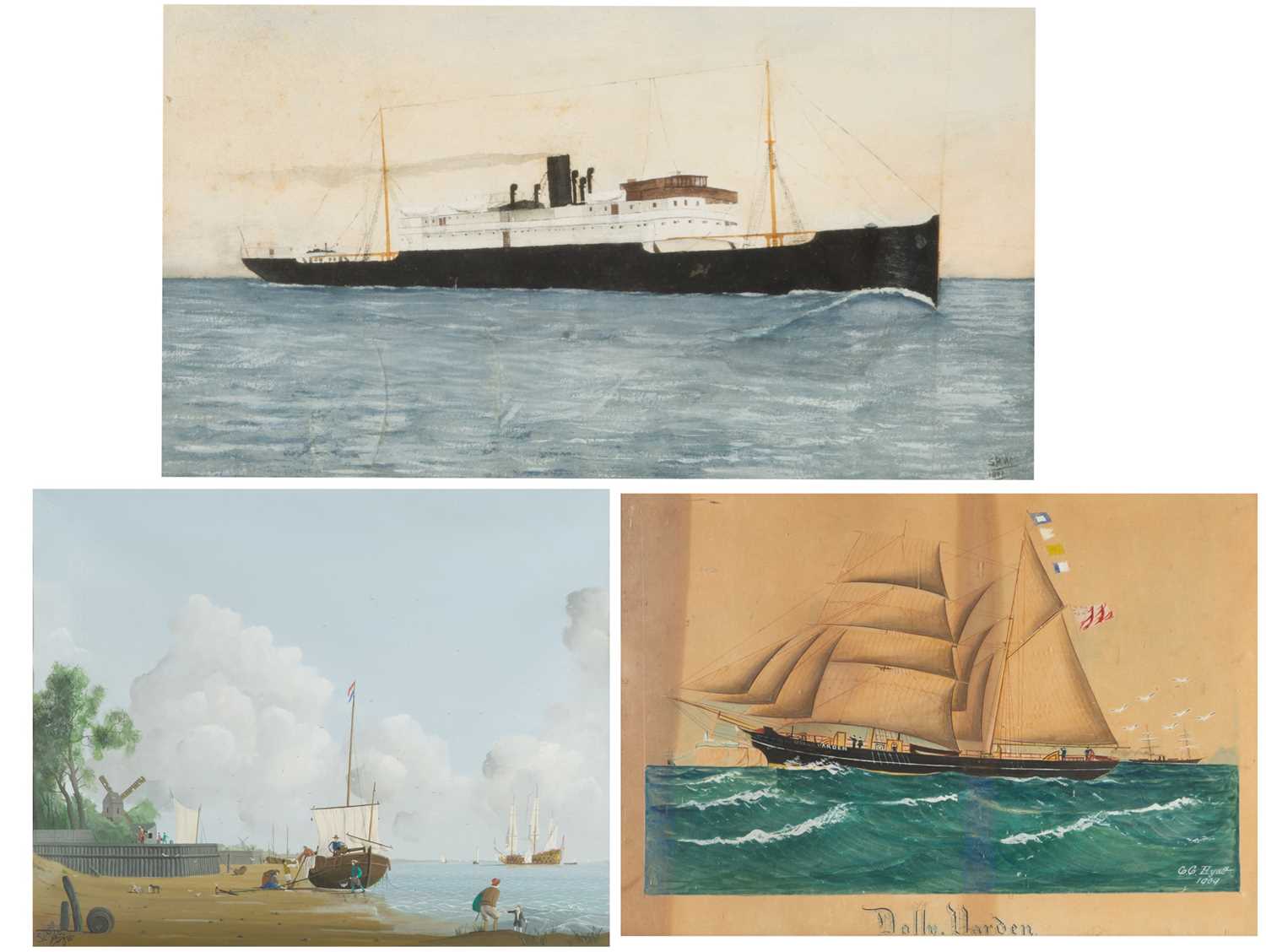 Lot 191 - Nautical interest 'Dolly Varden', ships at sea,...