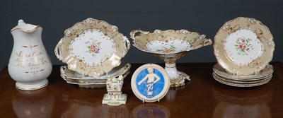 Lot 190 - A Staffordshire part desert service with white...