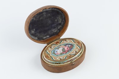 Lot 301 - A 19th century Swiss gold and enamel oval...