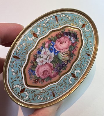 Lot 301 - A 19th century Swiss gold and enamel oval...