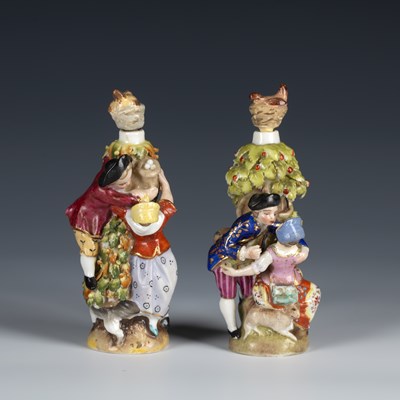 Lot 252 - Two Sitzendorf porcelain scent bottles...