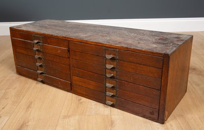 Lot 230 - An antique elm child's school desk, the...