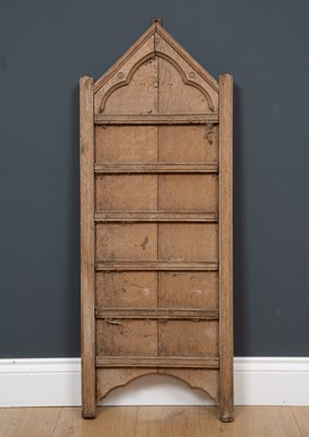 Lot 231 - An antique oak chapel hymn board, 37cm wide x...