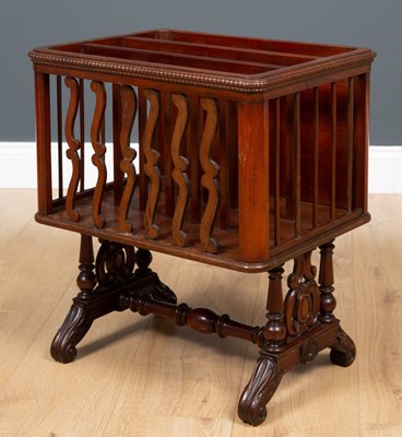 Lot 287 - A 19th century mahogany three rack canterbury...