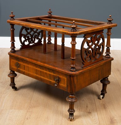 Lot 269 - A Victorian walnut crossbanded three rack...
