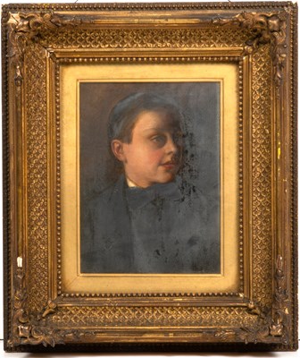 Lot 271 - Jan Rolfe A portrait of a young boy, label to...