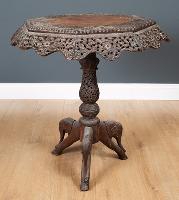 Lot 219 - An Eastern, possibly Burmese, carved hardwood...