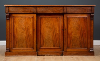 Lot 247 - A Victorian mahogany sideboard with three...