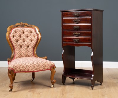 Lot 251 - An Edwardian mahogany music cabinet of five...