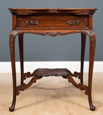 Lot 199 - A late 19th century walnut envelope card table...