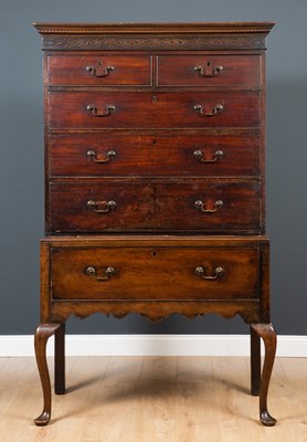 Lot 196 - A George III mahogany chest on stand with two...