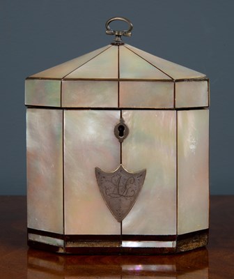 Lot 100 - A George III mother of pearl and tortoise...