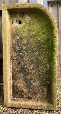 Lot 329 - An antique carved stone shallow trough 107cm...