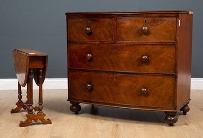 Lot 331 - An early Victorian mahogany bow front chest of...