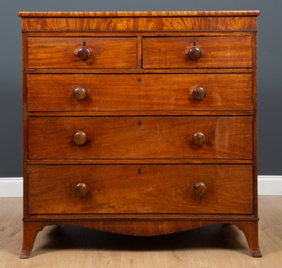 Lot 340 - A 19th century mahogany chest of two short and...