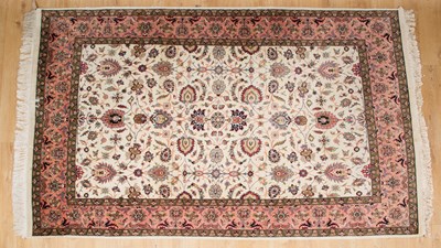 Lot 350 - An Eastern cream and pink ground handmade...