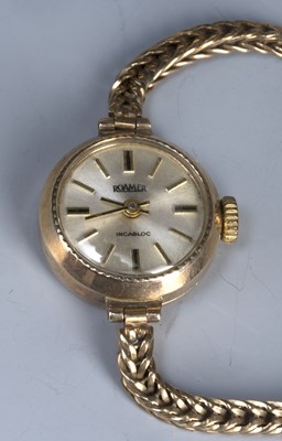 Lot 215 - Four vintage ladies gold cased watches one in...