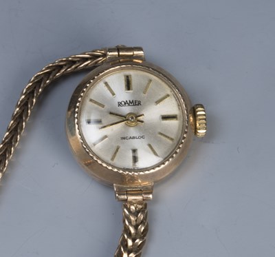 Lot 215 - Four vintage ladies gold cased watches one in...