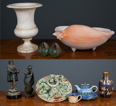 Lot 293 - A Palissyware charger decorated with 3D...