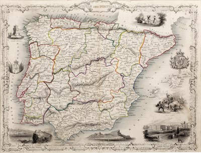 Lot 194 - After Emanuel Bowen Map of Surrey, divided...