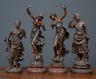 Lot 117 - Four late 19th / early 20th century Spelter...