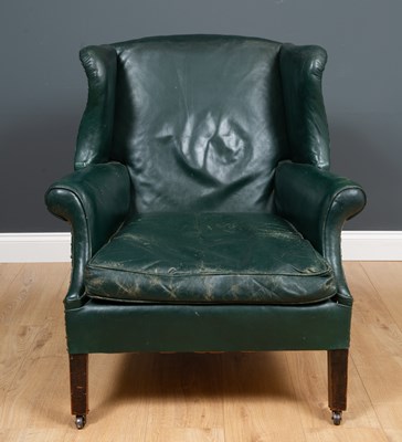 Lot 356 - A late 19th / early 20th century green leather...