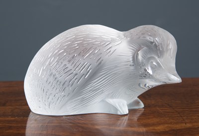 Lot 491 - A Lalique glass hedgehog, signed to the base...