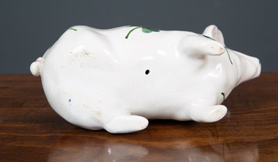 Lot 492 - A Wemyss Ware shamrock ceramic pig, circa 1900...