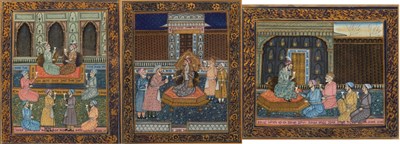 Lot 360 - Three 20th century Eastern paintings on cloth,...