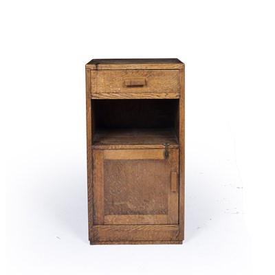 Lot 83 - Cotswold School oak bedside table or pot...