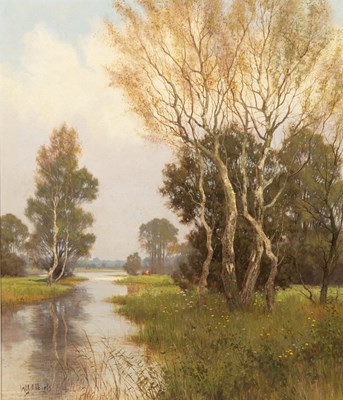 Lot 308 - Willem Jacobus Alberts A riverside pastoral...