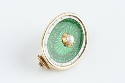 Lot 67 - An Edwardian enamel and half pearl panel...