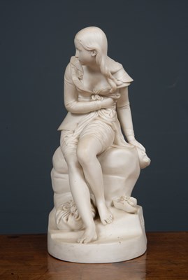 Lot 312 - A Minton John Bell parrianware marble figure...