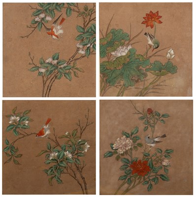 Lot 195 - Set of four watercolours Chinese, 18th/19th...