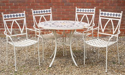 Lot 676 - A modern circular garden table with mosaic...