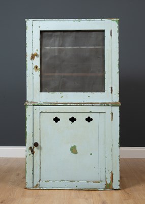Lot 370 - An old painted meat safe in two sections, 71cm...
